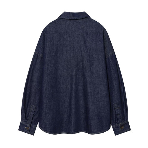 2026 Women's loose long sleeved denim shirt