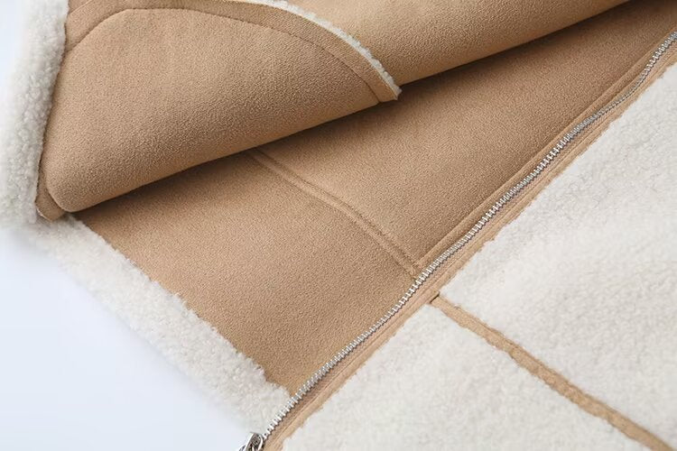 Women's warm fleece double-sided lapel Coat