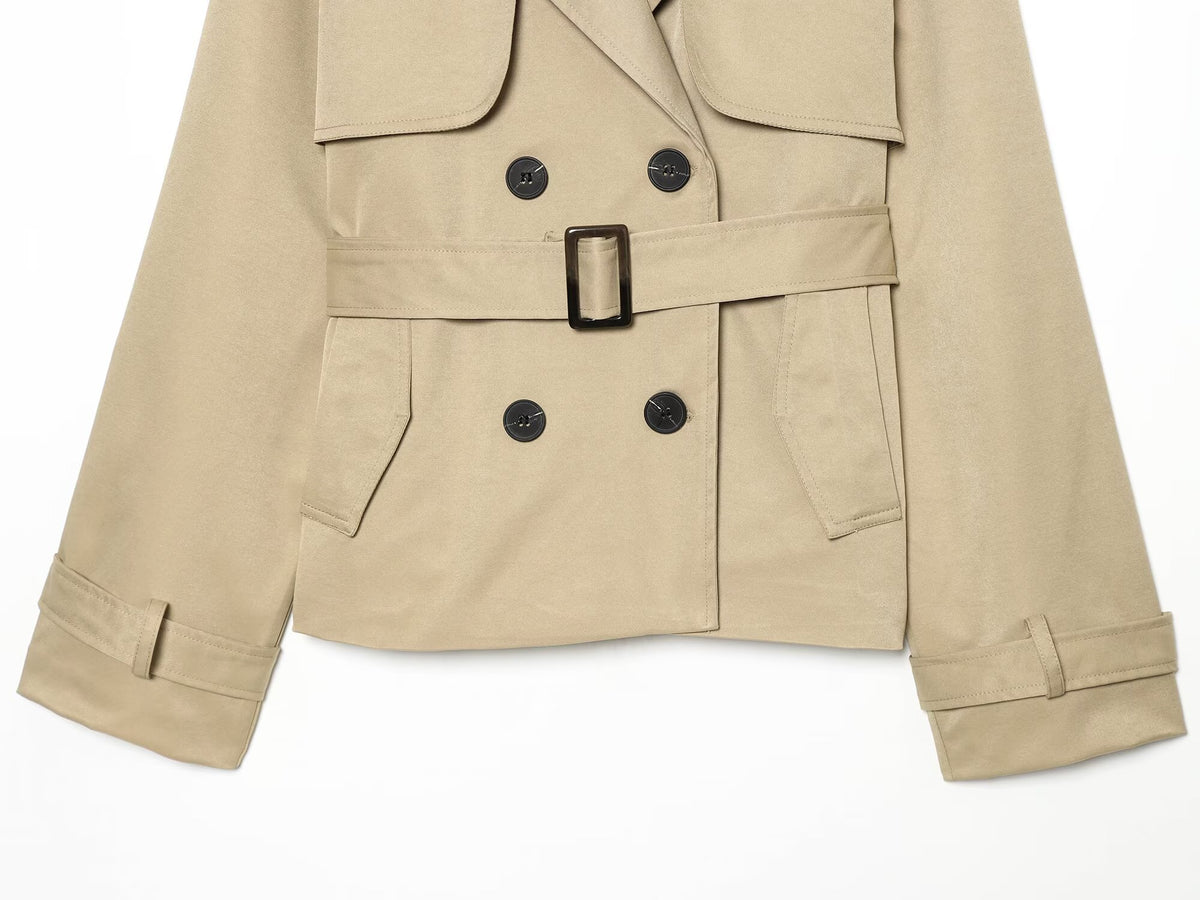 Women's with belt trench coat style jacket Coat