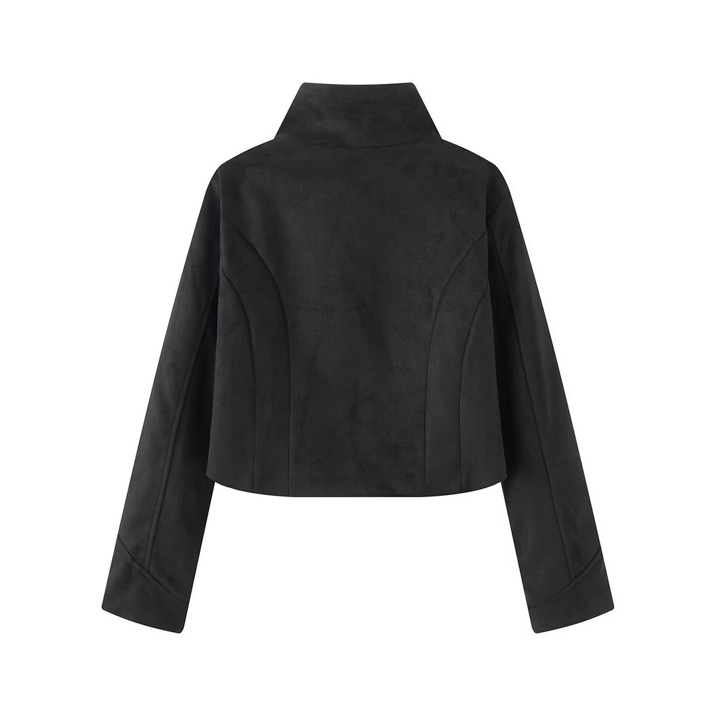 Women's slim Double-Breasted Stand-collar Jacket