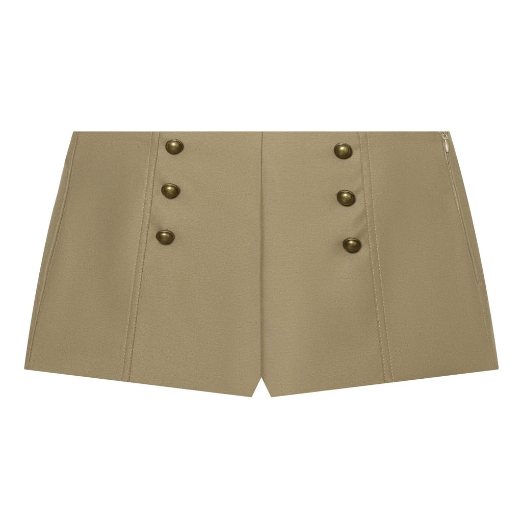 suit Women's 2 pieces pocket decoration slim jacket Coat+Shorts