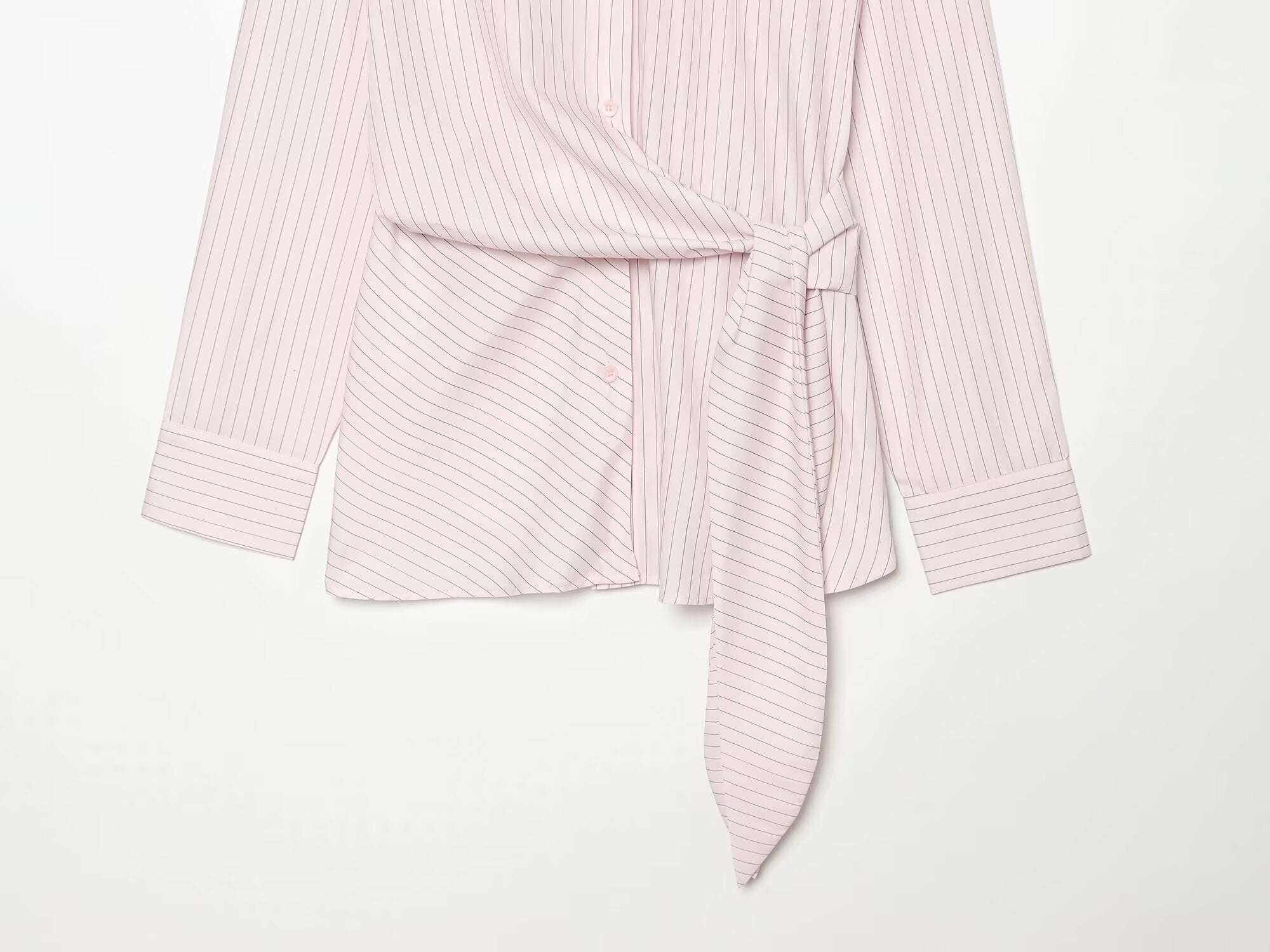 Women's Side Lace up decorative Striped Shirt