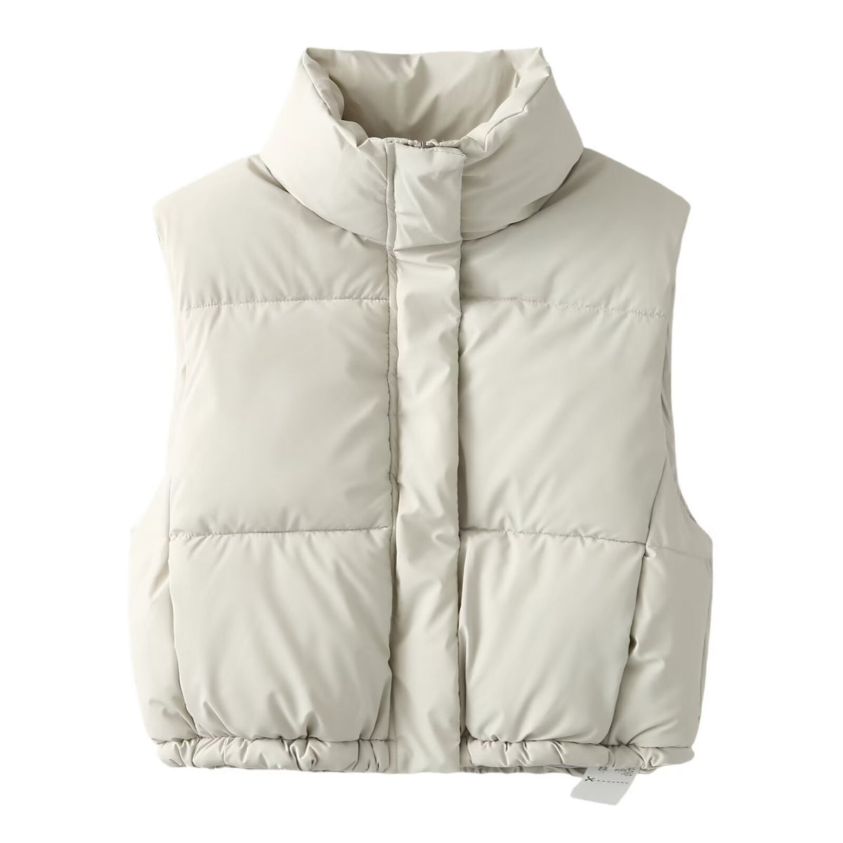 Women's short standing collar cotton vest