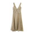 Women's new fashion sleeveless V-neck backless MIDI dress