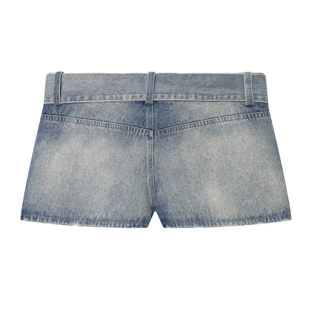 suit Women's 2 pieces slim denim vest style top+denim shorts