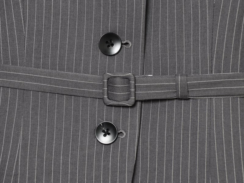 Women's with Belt striped lapel Blazer Coat