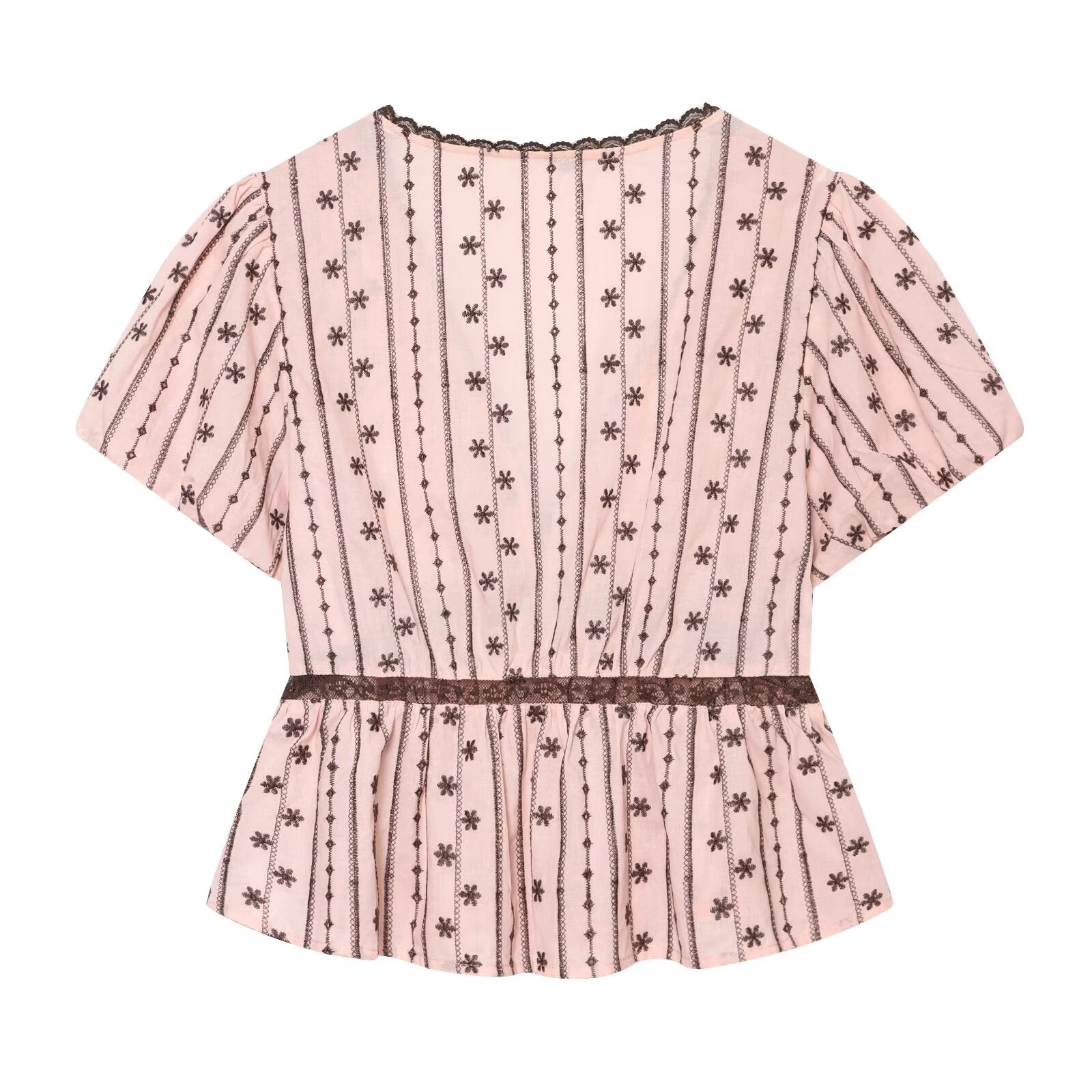 suit Women's 2 pieces lace bow decoration embroidered top+ Shorts Skirts
