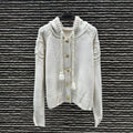Women's autumn and winter new thick needle twist hooded cardigan sweater
