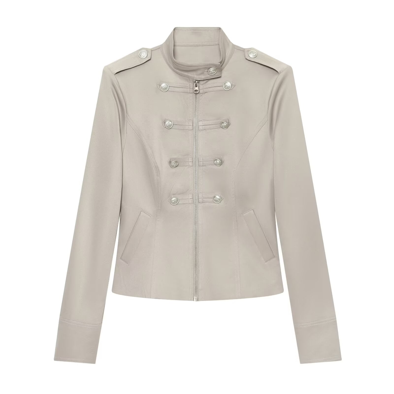 Women's double breasted waist cinched jacket Coat