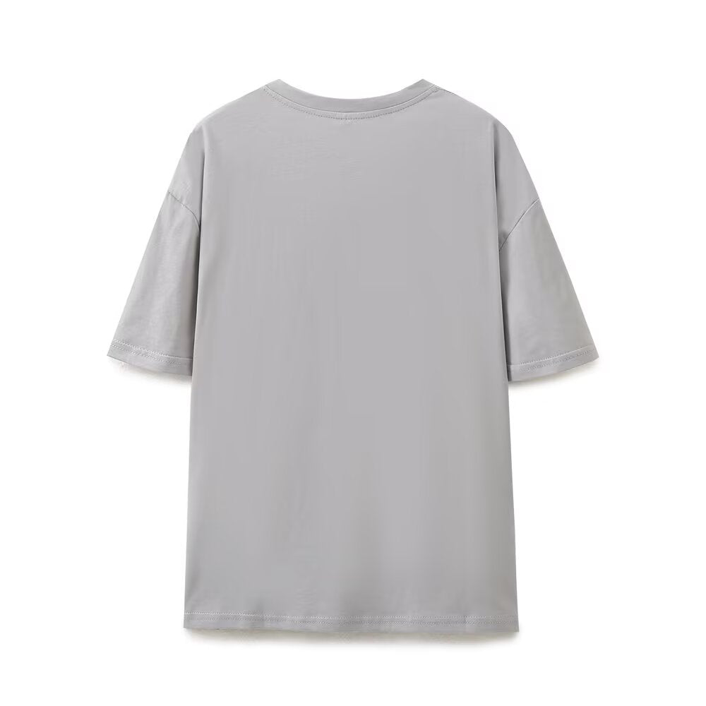 2026 multi-color printed letter T-shirt women short sleeved O-neck loose T-shirt