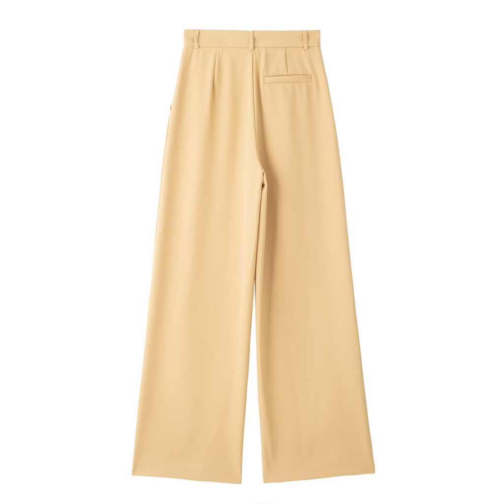 Women's pleated casual wide leg pants