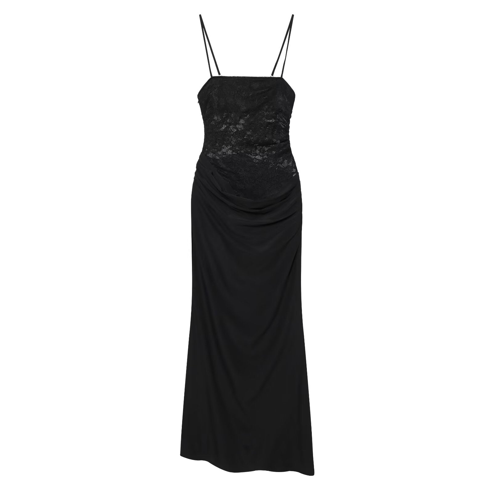 Women's lace patchwork slim suspender dress