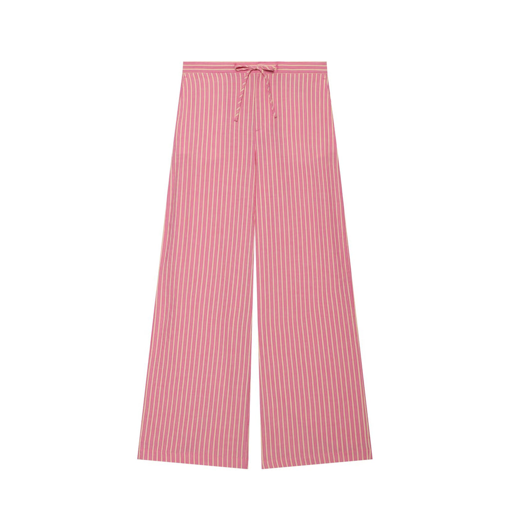 suit Women's 2 pieces striped halter neck top+wide leg pants