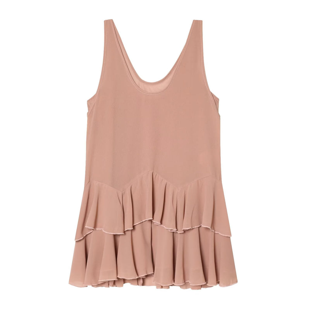 Women's layered decorative sleeveless mini dress