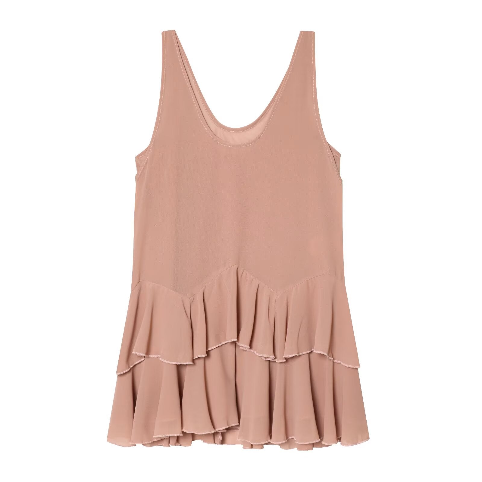 Women's layered decorative sleeveless mini dress