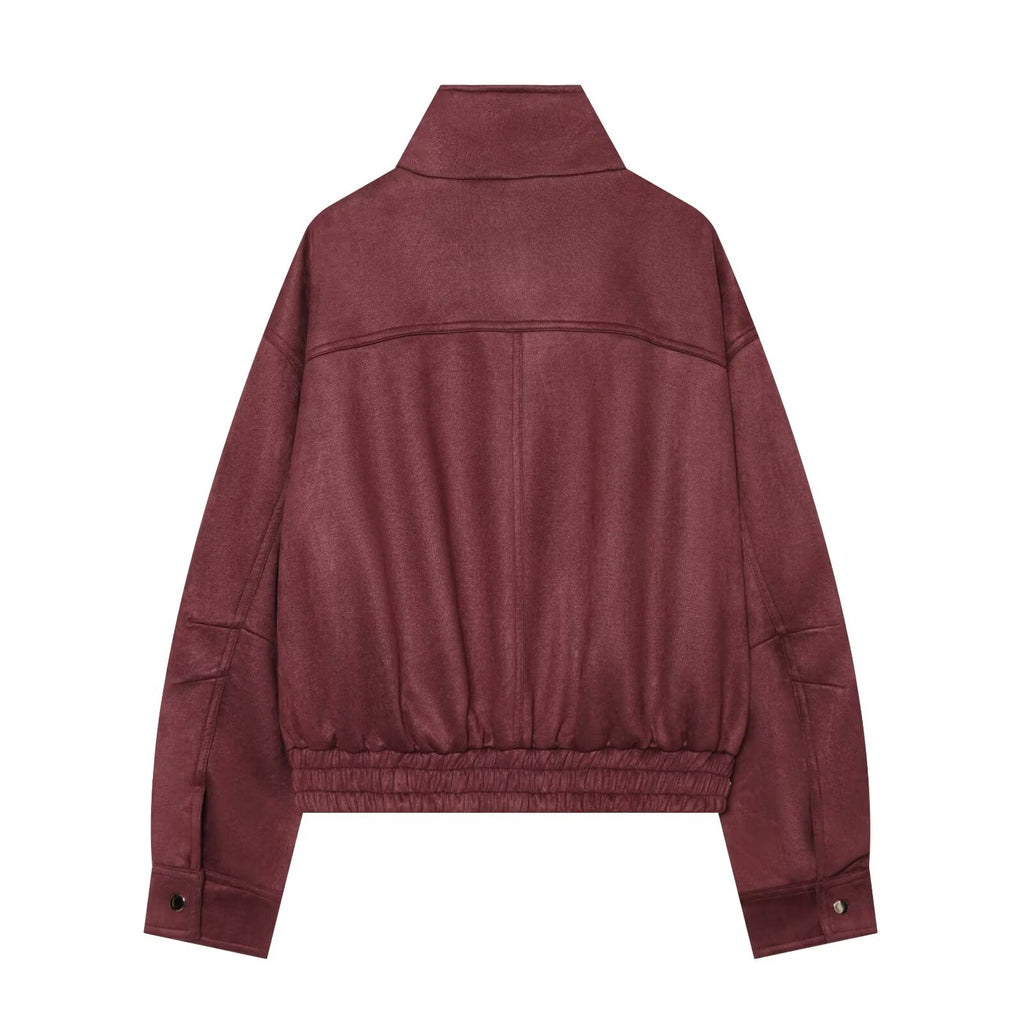 Women's casual stand collar pilot jacket Coat