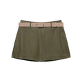 Women's with belt casual pleated culottes