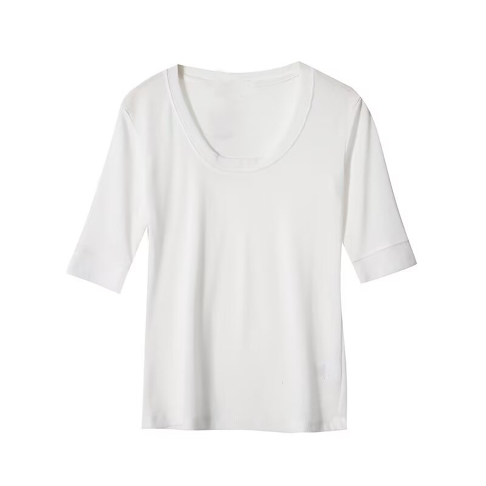 Women's casual versatile round neck base T-shirt