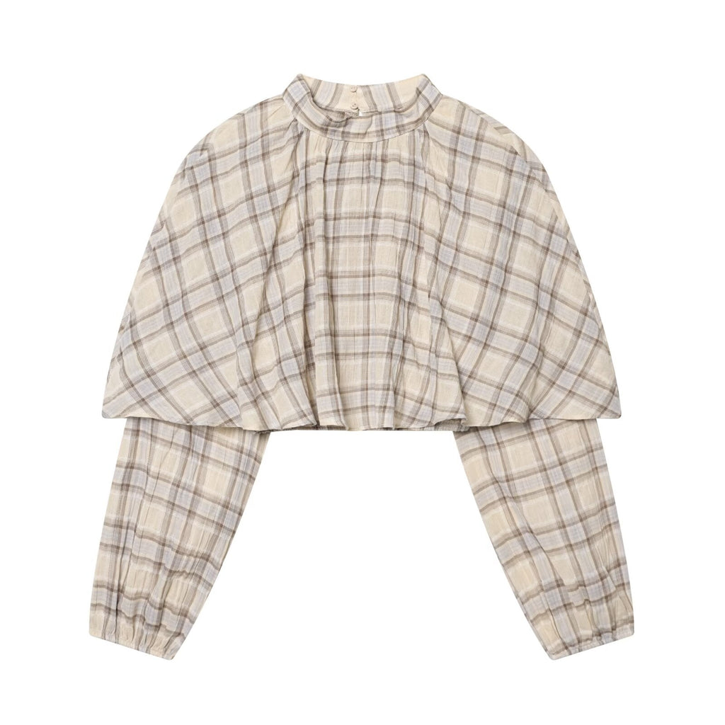 Women's Layered Decorative Short Plaid Top