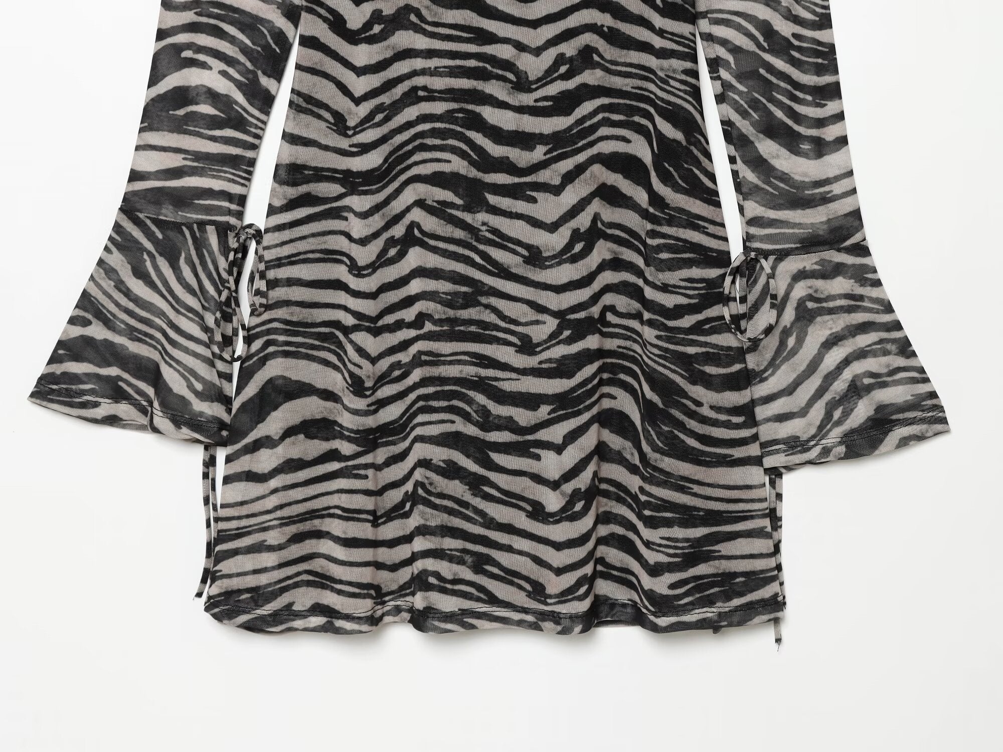 Women's animal striped printed tulle mini dress