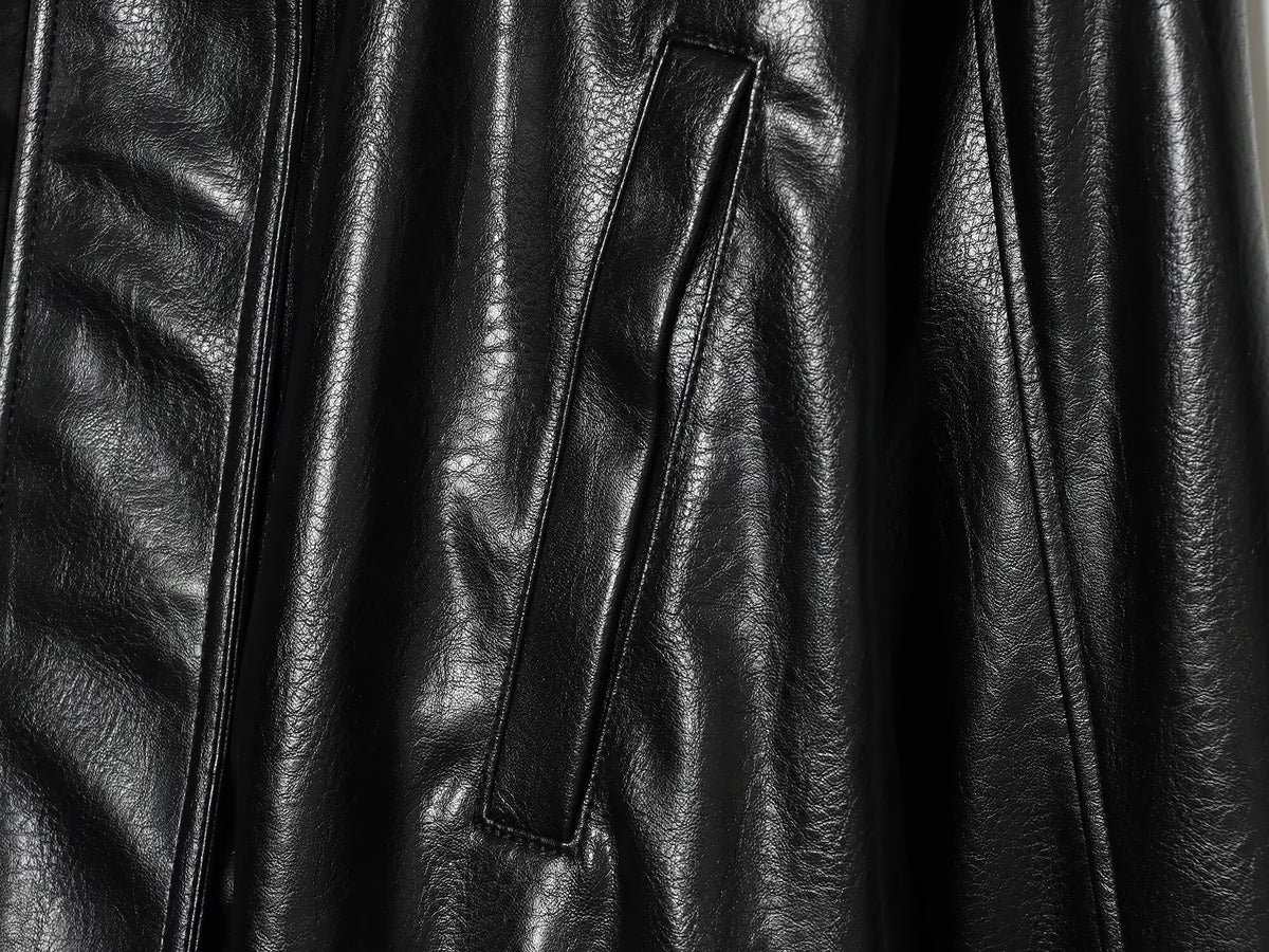 Women's leather effect pilot jacket Coat