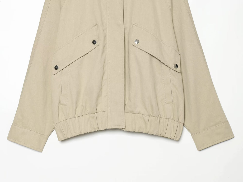 Women's standing collar loose pilot jacket Coat