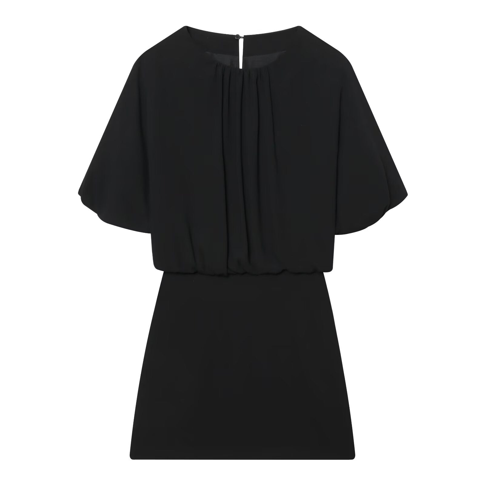 Women's balloon shaped short sleeved mini dress