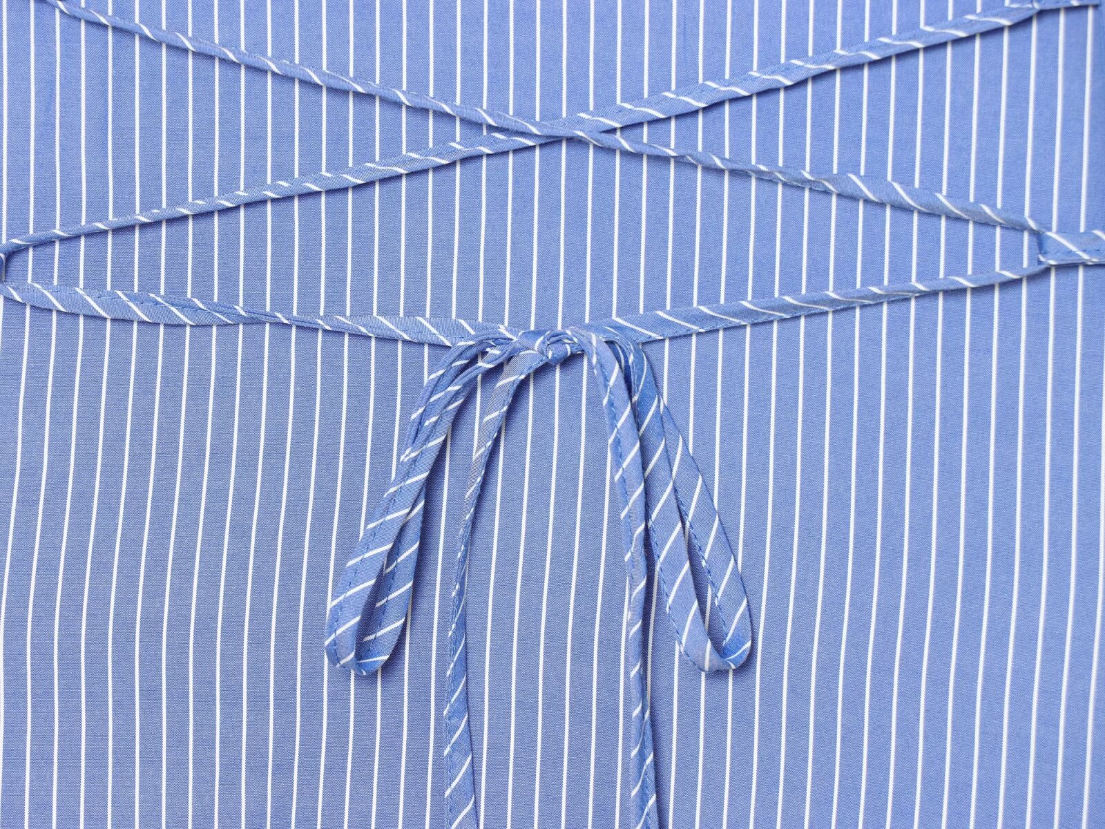 Women's waist cinched long sleeved striped shirt