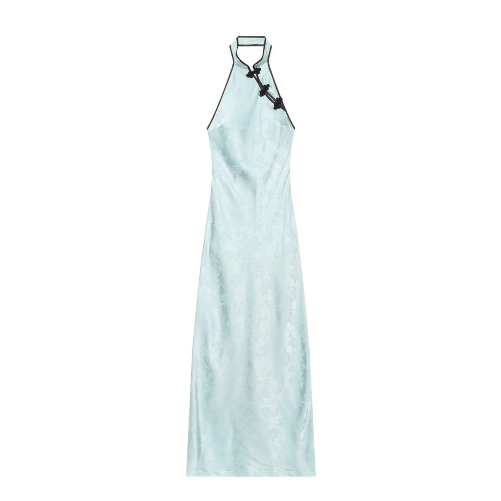 Women's rope knot buckle jacquard dress