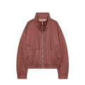 Women's standing collar faux leather pilot jacket Coat