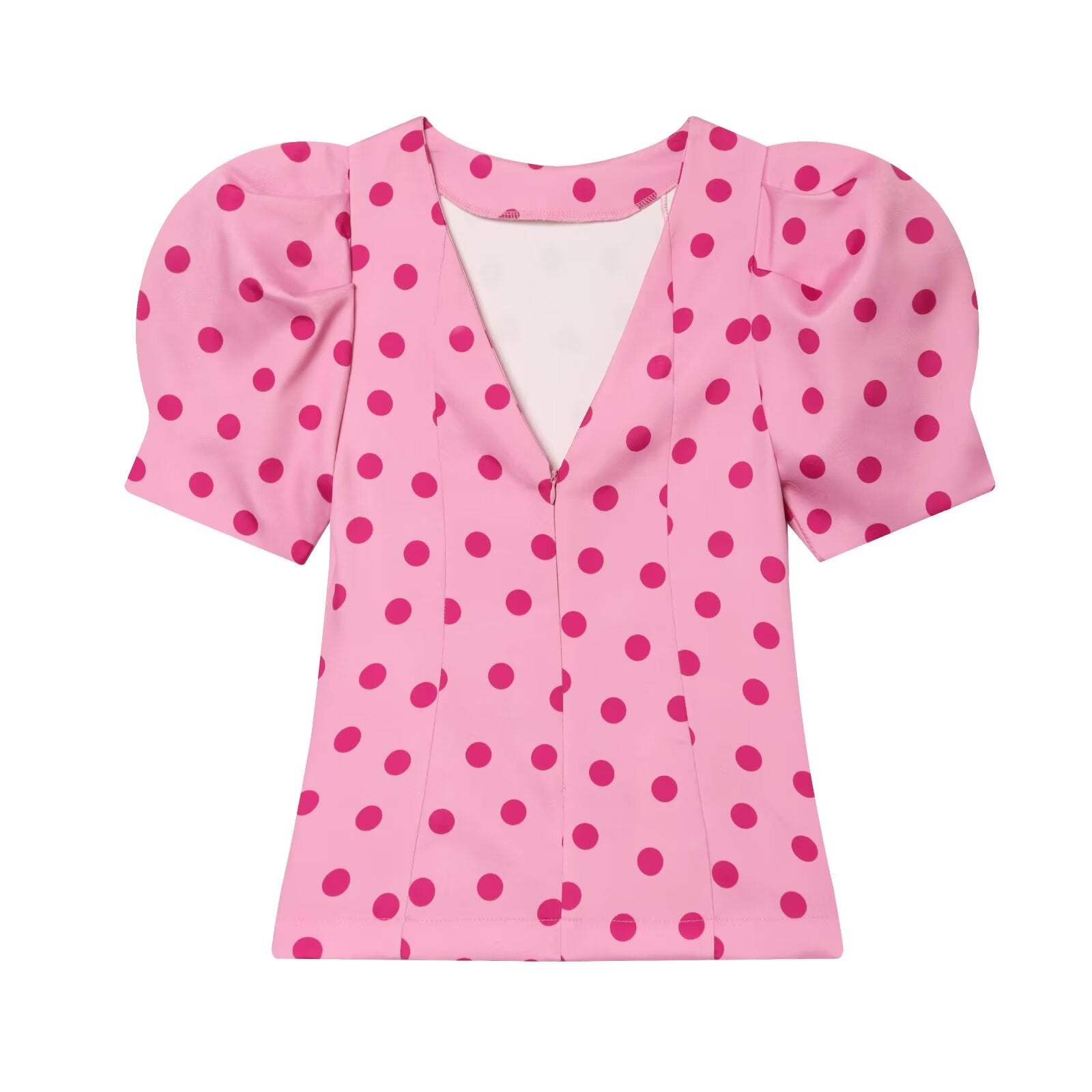 Women's bubble sleeve backless top