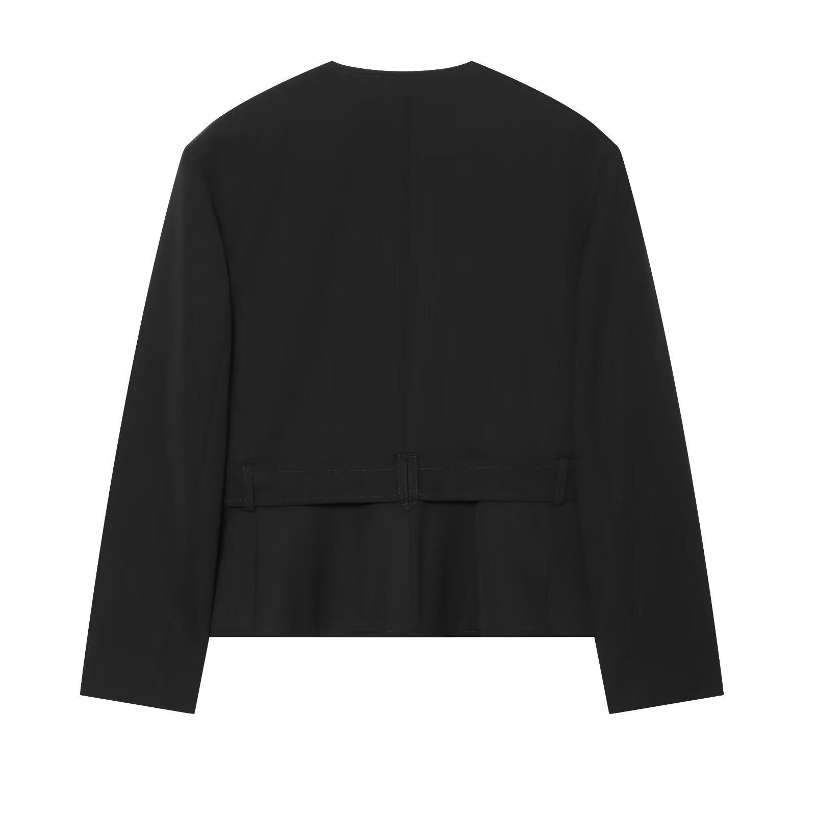 Women's With Belt round neck buckle jacket