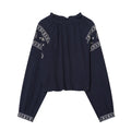 Women's embroidered decorative puffy shirt