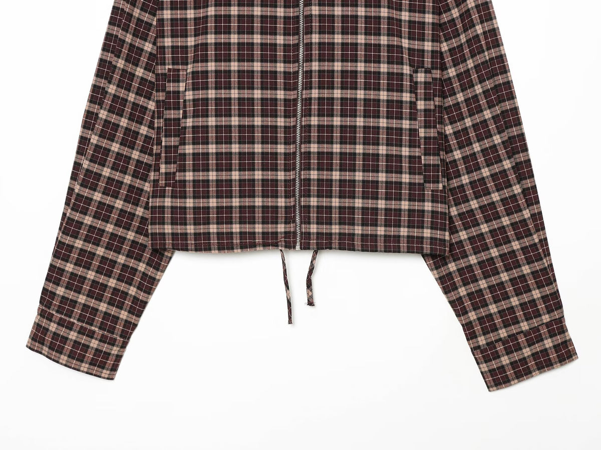 suit Women's 2 pieces casual short plaid Coat+culottes