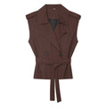Women's with Belt sleeveless linen blend vest