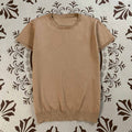2026 women's new casual Joker O-neck knitted short-sleeved T-shirt
