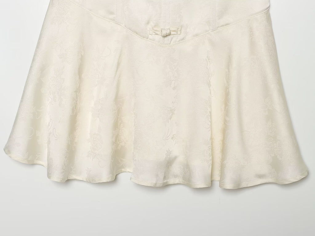 Women's jacquard satin texture mini dress