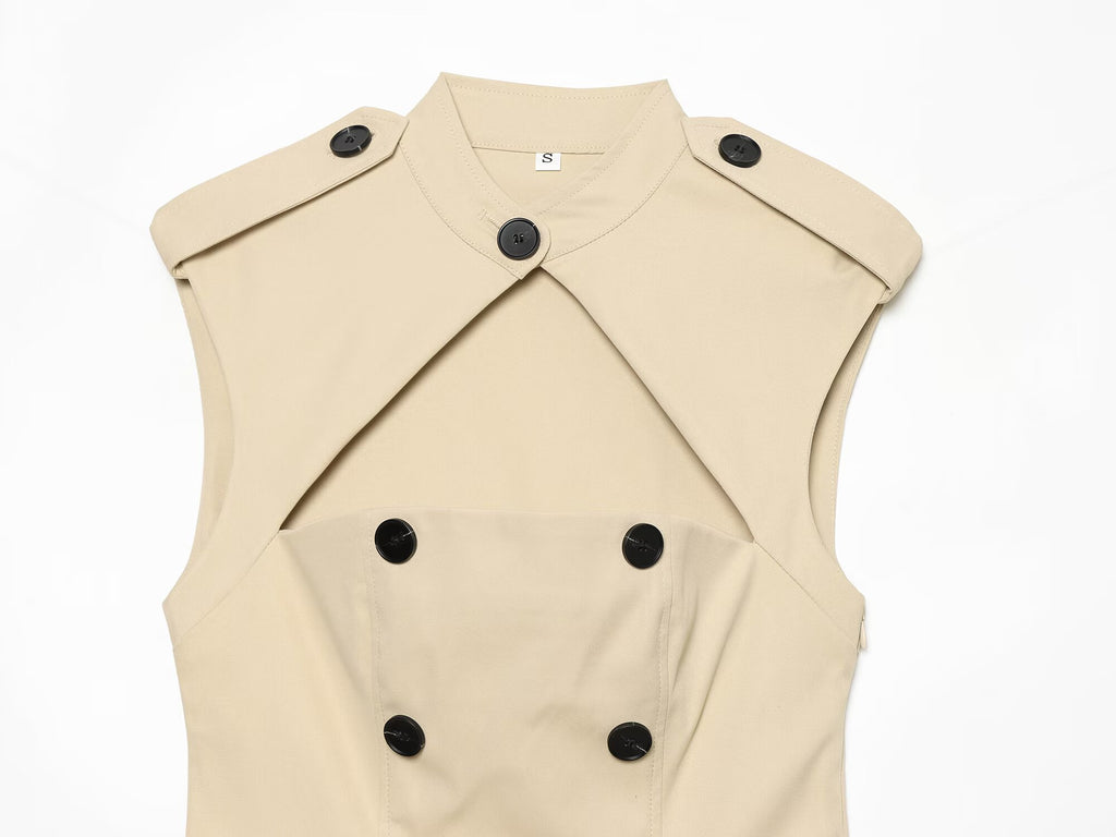 Women's opening design windbreaker style mini dress