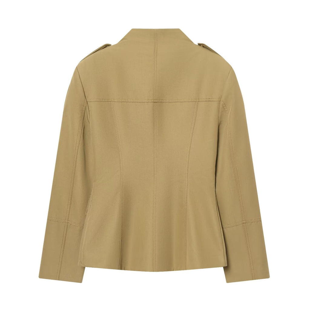 Women's casual slim stand collar Blazer Coat