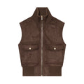 Women's sleeveless suede texture effect vest