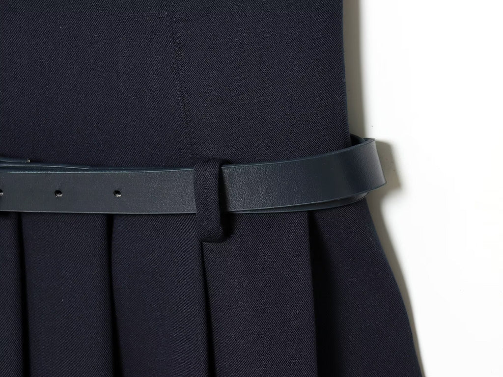 Women's with Belt low waist pleated Blazer dress