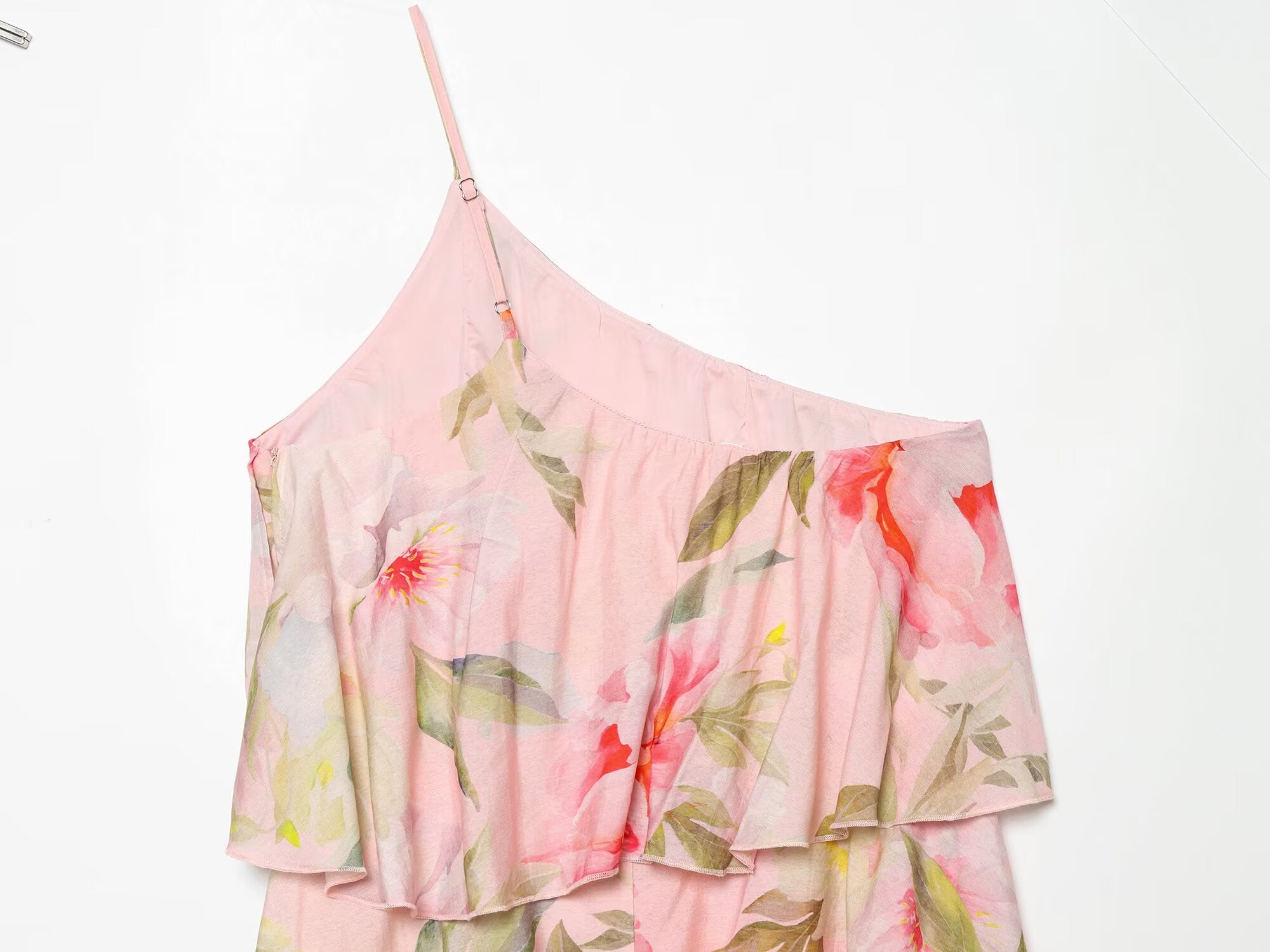 Women's layered decorative printed suspender dress