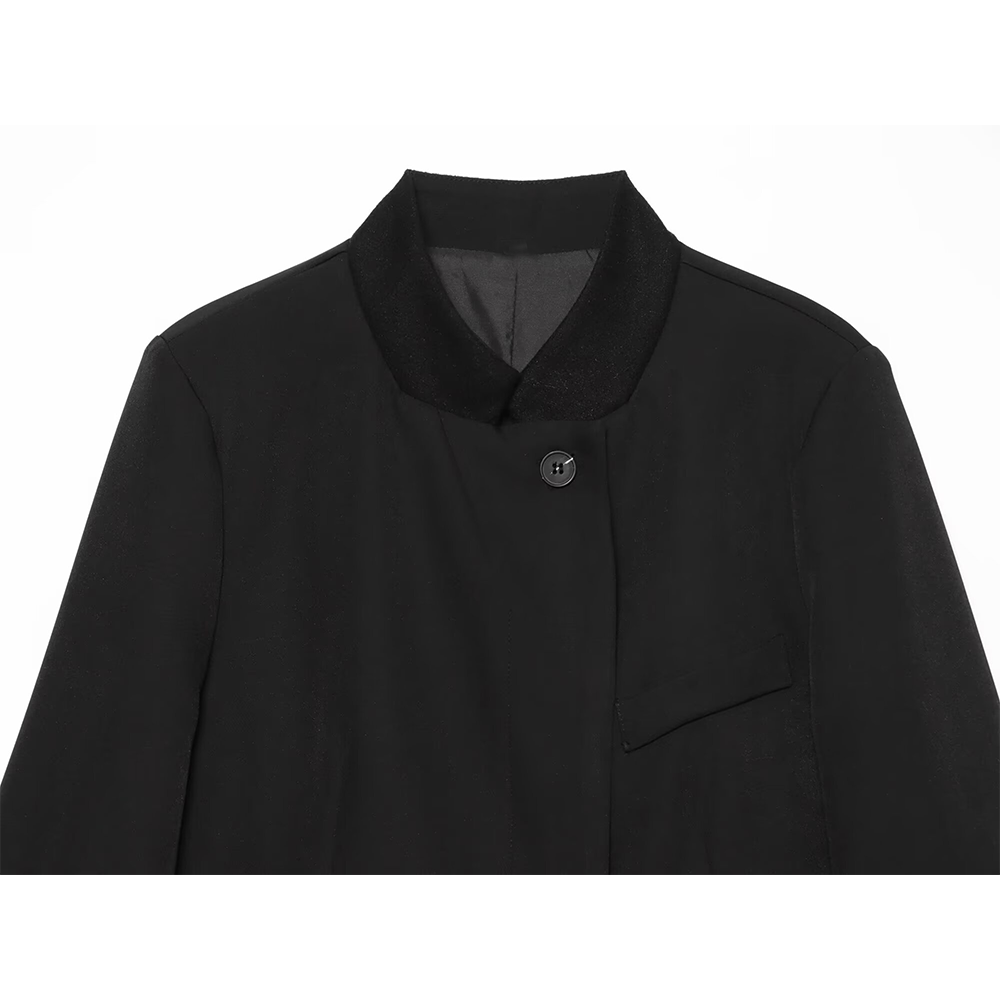 suit Women's 2 pieces black casual short Blazer Coat+Pants
