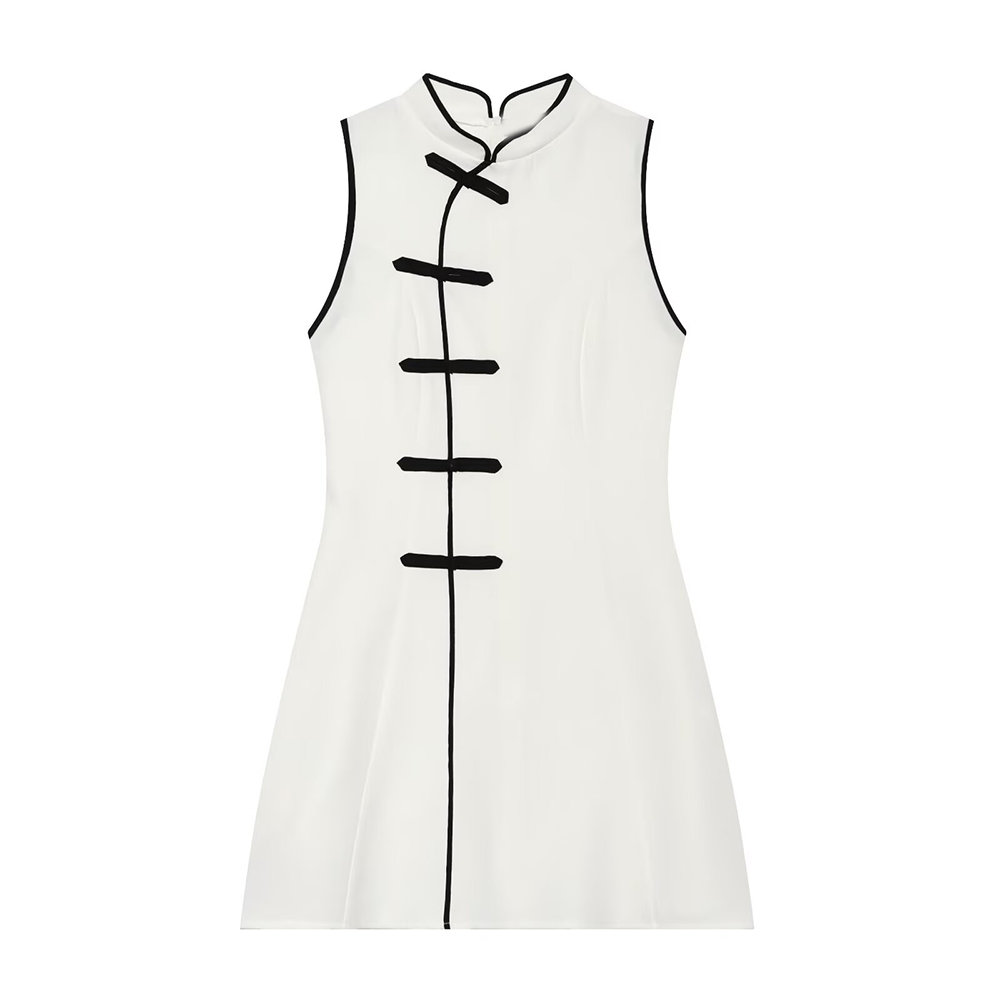 Women's rope knot buckle slim dress