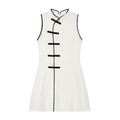 Women's rope knot buckle slim dress