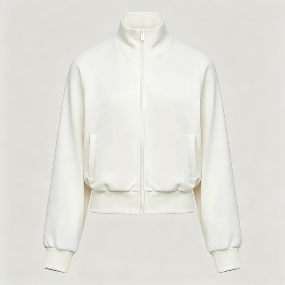 Women's New Collar Casual Jacket with Contrast Design