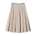 Women's Casual Cotton High-Waisted pleated Skirt