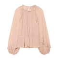Women's lantern sleeve pleated top