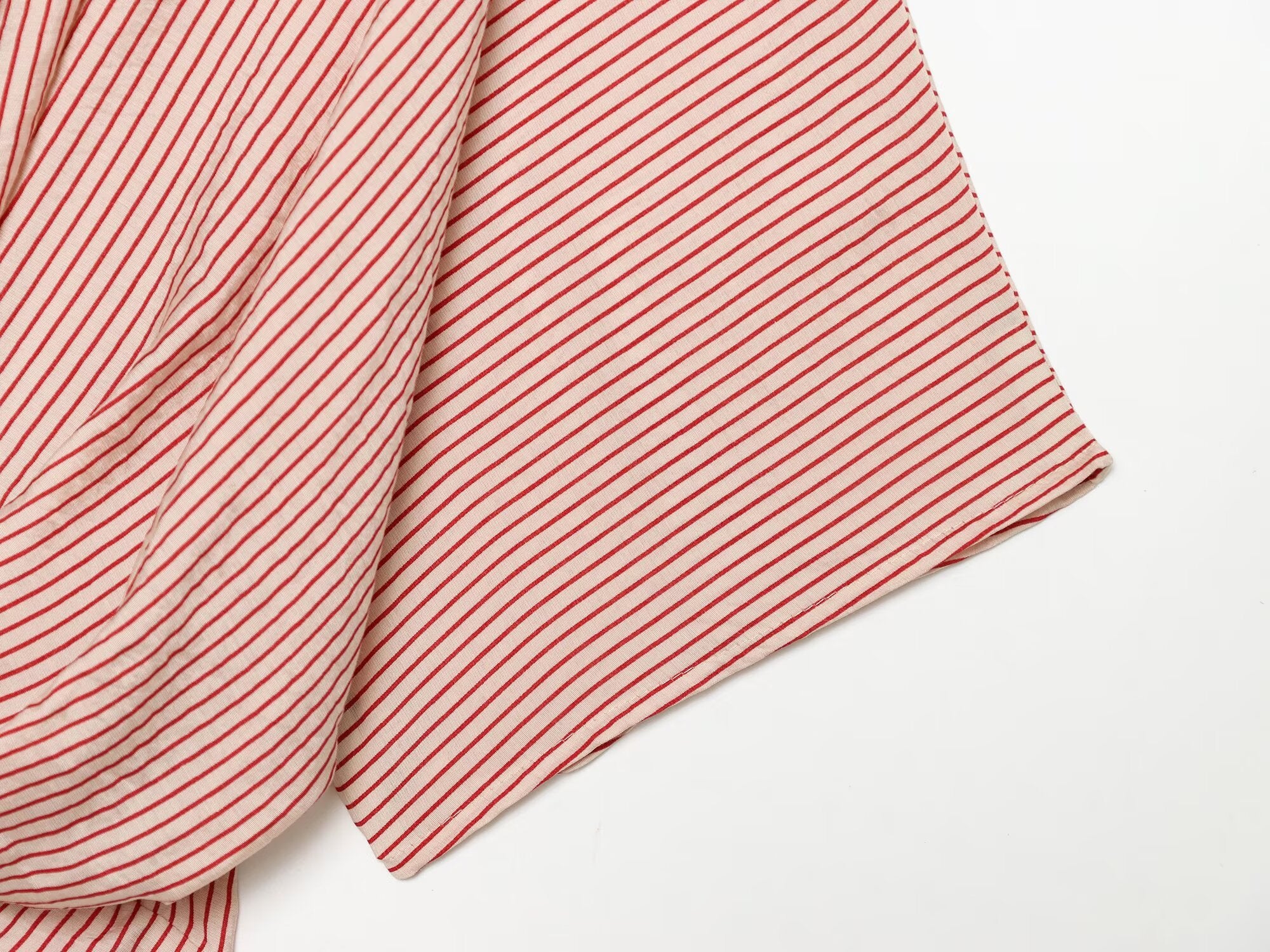 Women's knot decoration striped shirt