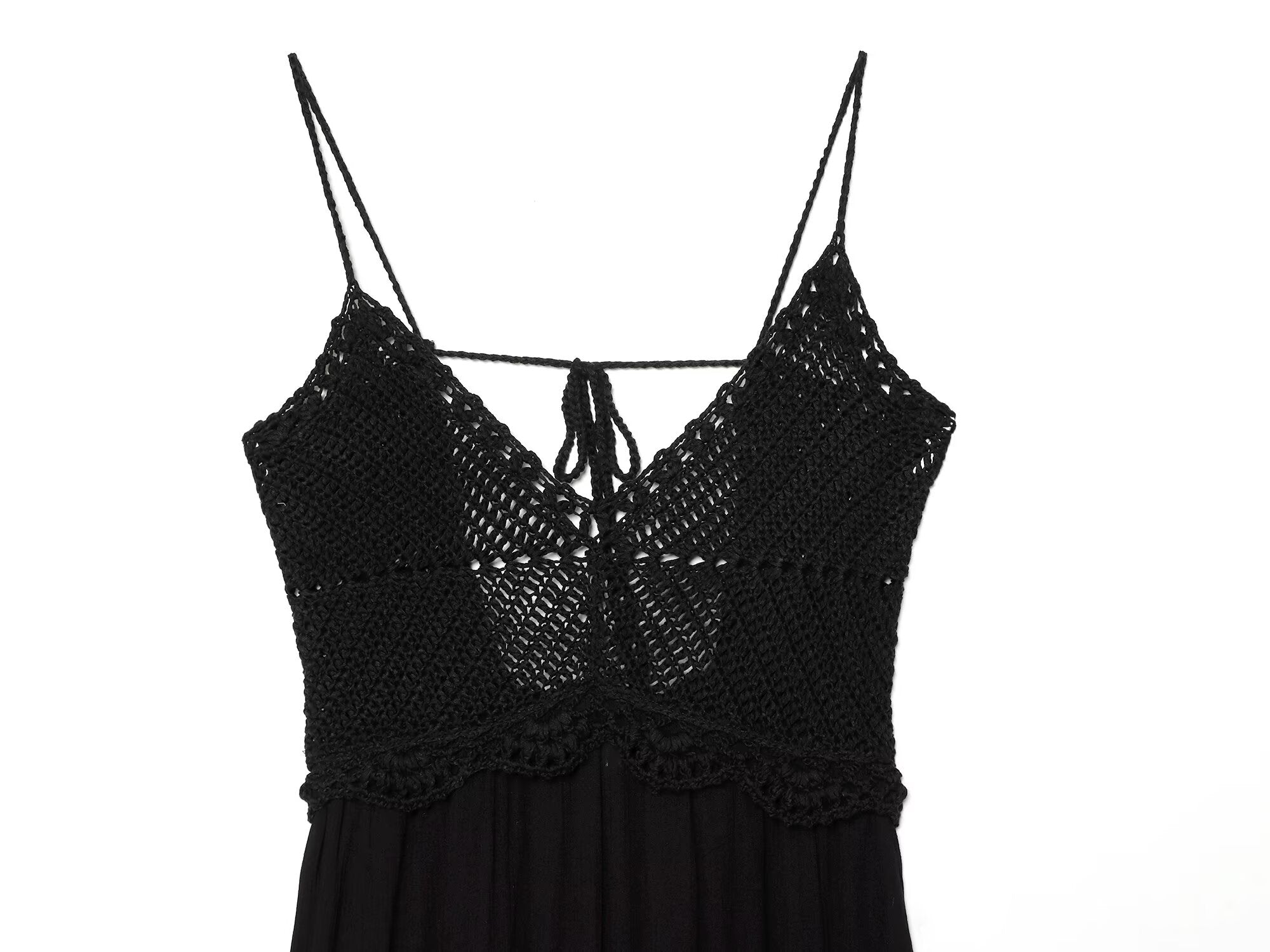 Women's crochet spliced knitted dress